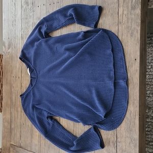 Navy Blue Textured Lightweight Sweater Size Medium